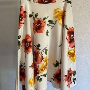 Big Flowers Midi Skirt